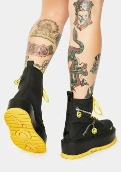 Koi Footwear Bassiani Smiley Face Platform Boots