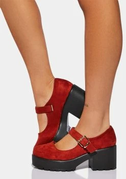 Koi Footwear Orange Tira Suede Mary Janes