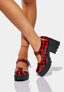 Koi Footwear Flats Cher Checkered Mary Janes