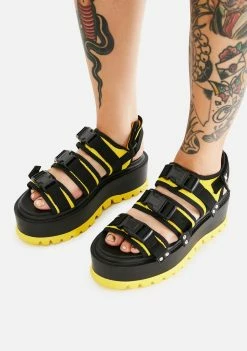 Koi Footwear Platforms Yellow Asteroid Matrix Platform Sandals