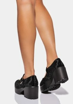 Koi Footwear Black Della Velvet Mary Janes