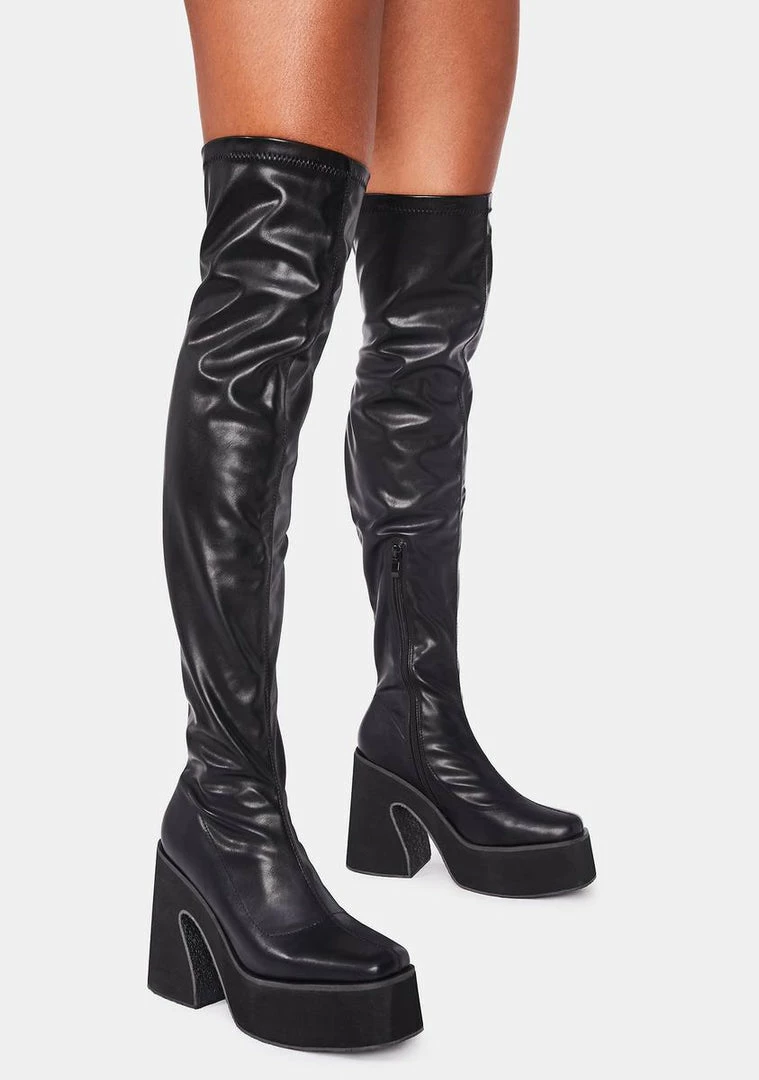 Outlet 🥰 Koi Footwear Damar Platform Thigh High 🥾 Boots 🎉 5 Koi Footwear Damar Platform Thigh High Boots