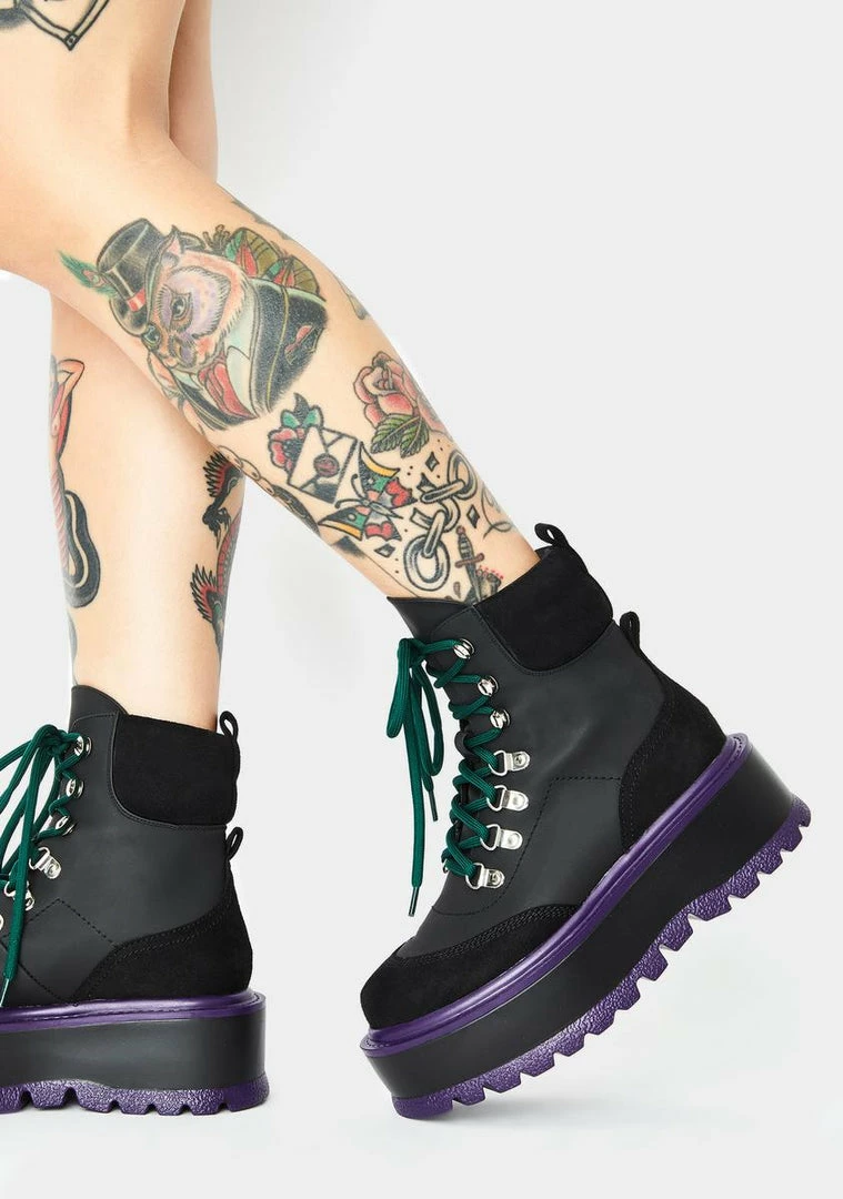 New ❤️ Koi Footwear Black Hydra Matrix Platform 🥾 Boots ✨ 3 Koi Footwear Black Hydra Matrix Platform Boots