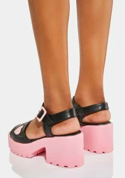 Koi Footwear Romance Rebel Pink Heart Sandals