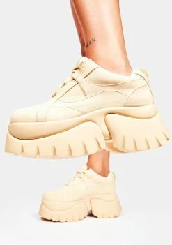 Koi Footwear Platforms Cream Earthling Platform Sneakers