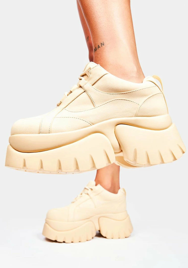 Budget ๐ Koi Footwear Platforms Cream Earthling Platform ๐ Sneakers โญ 3 Koi Footwear Platforms Cream Earthling Platform Sneakers