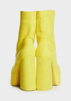 Deals 👍 Koi Footwear X Teletubbies Yellow Platform 🥾 Boots 🥰 9 Koi Footwear X Teletubbies Yellow Platform Boots