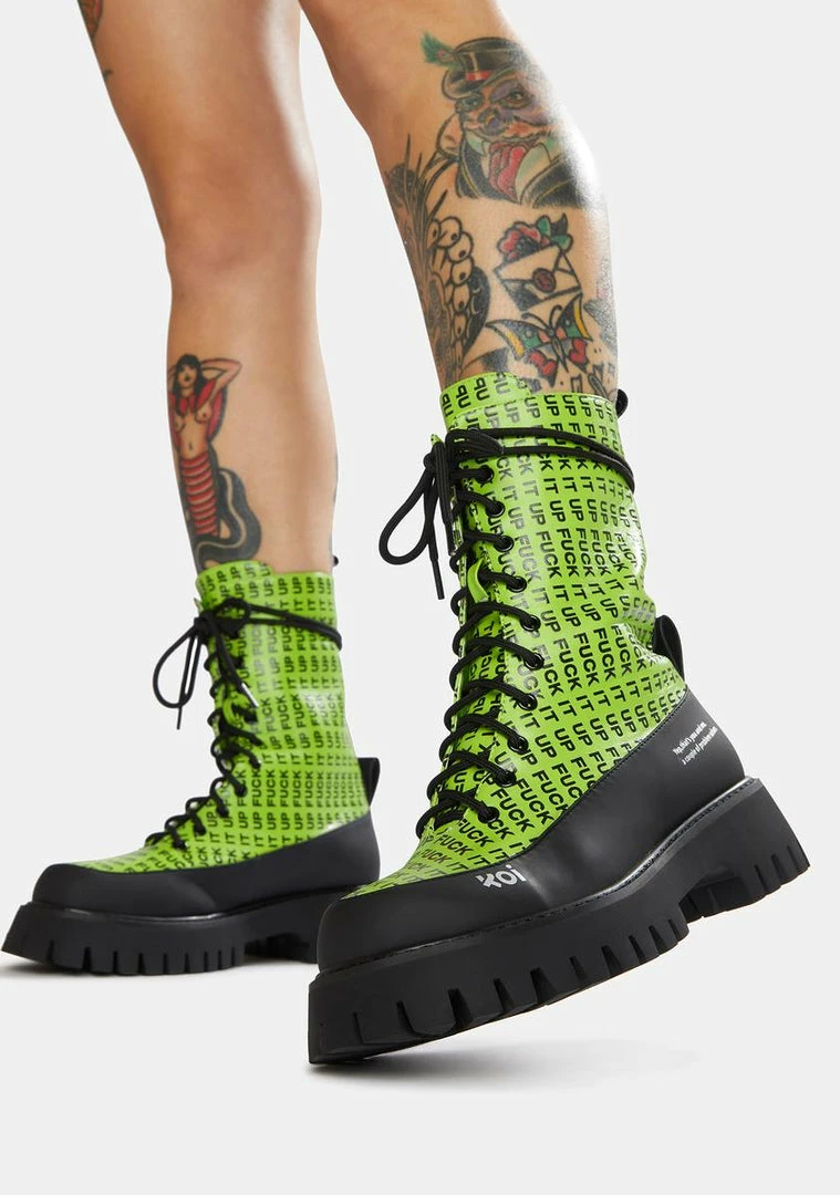 Hot Sale ๐ Koi Footwear F It Up Military ๐ฅพ Boots โ๏ธ 4 Koi Footwear F It Up Military Boots