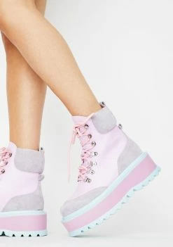 Koi Footwear Purple Hydra Matrix Platform Boots Platforms