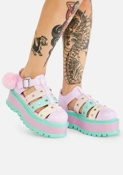 Koi Footwear Platforms Rainbow Nyoka Pastel Sandals