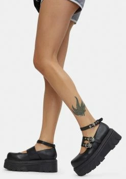 Koi Footwear Circle Buckle Platform Mary Janes