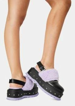 Koi Footwear Purple Chibi Faux Fur Sandals
