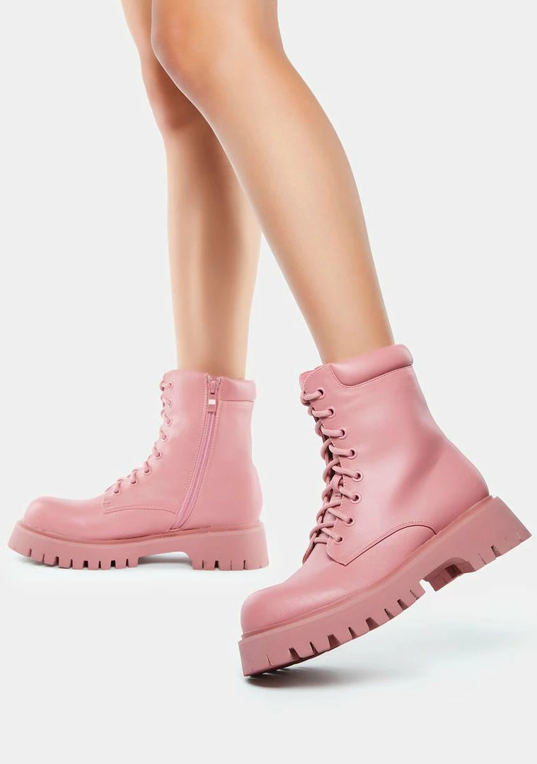 Best Pirce ๐ Koi Footwear Pink Redoran Padded Combat ๐ฅพ Boots โ 6 Koi Footwear Pink Redoran Padded Combat Boots