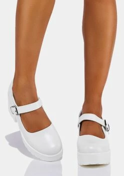 Koi Footwear White Washout Tira Mary Janes