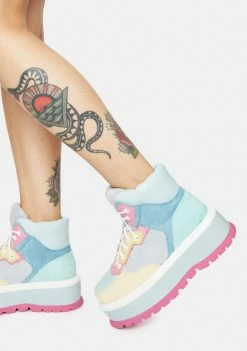 Koi Footwear Blue Multi Sumikko Platform Sneakers Platforms