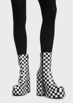 Koi Footwear Pistol Checkered Platform Boots