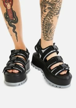 Koi Footwear Platforms Gray Asteroid Matrix Platform Sandals