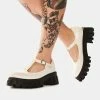 Koi Footwear Beige Shin Platform Loafers Platforms