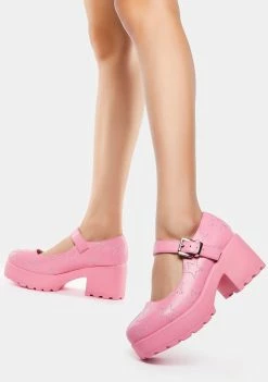 Koi Footwear Pink Tira Diamante Mary Janes