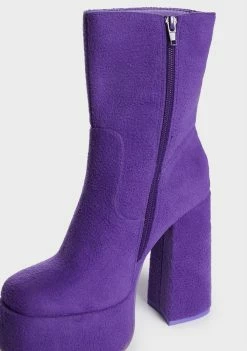Koi Footwear X Teletubbies Purple Platform Boots