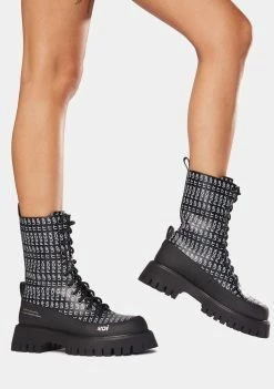 Koi Footwear Boots & Booties Black F It Up Military Boots