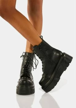 Koi Footwear Messedi Studded Combat Boots