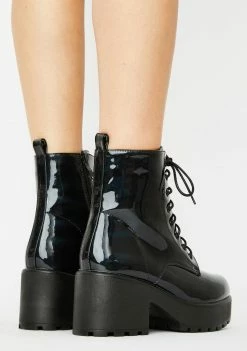 Best Sale 🎉 Koi Footwear 🥾 Boots & Booties Gin Holographic Platform 🥾 Boots 👏 9 Koi Footwear Boots & Booties Gin Holographic Platform Boots