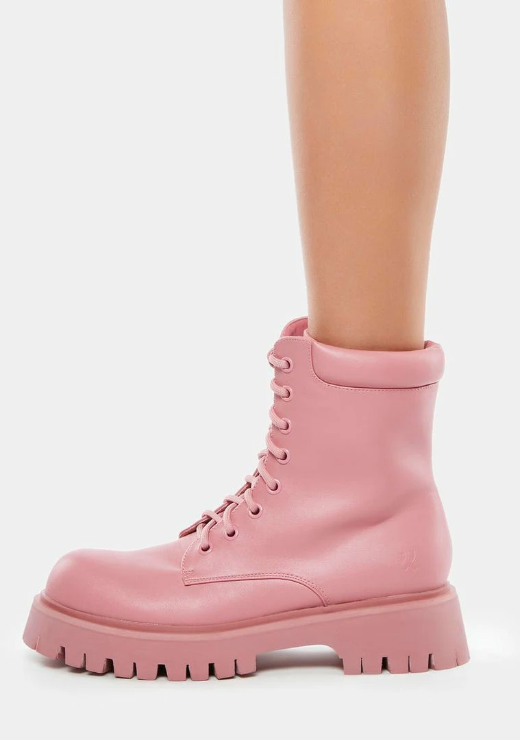 Best Pirce ๐ Koi Footwear Pink Redoran Padded Combat ๐ฅพ Boots โ 4 Koi Footwear Pink Redoran Padded Combat Boots