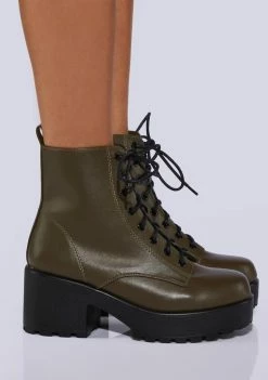 Koi Footwear Boots & Booties Green Gin Platform Boots