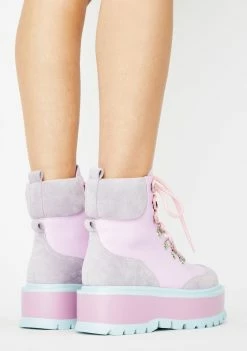 Koi Footwear Purple Hydra Matrix Platform Boots Platforms