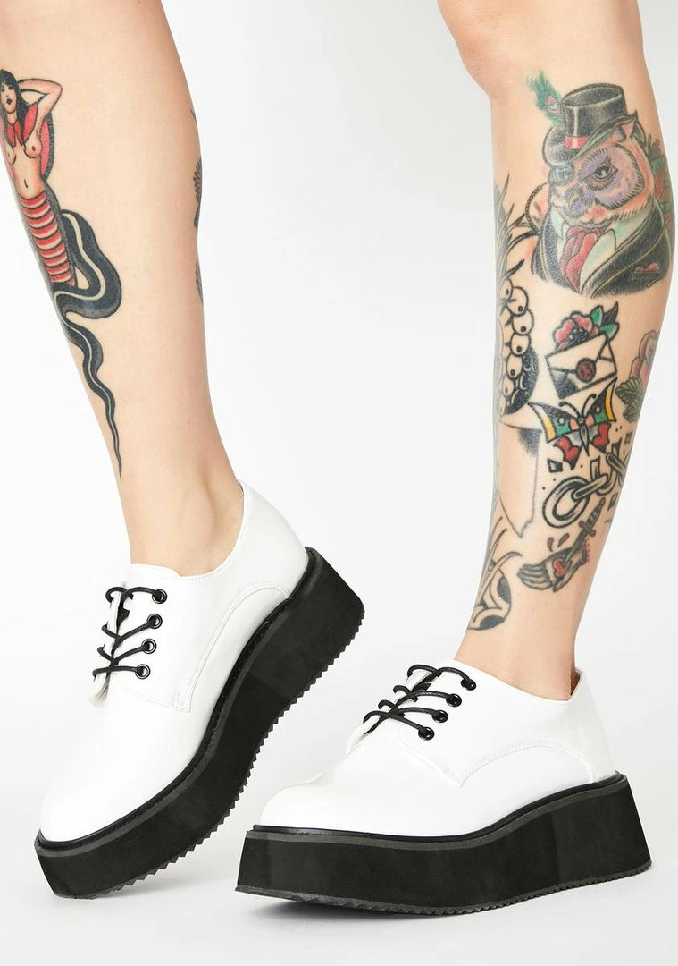 Cheapest π€© Koi Footwear Platforms White Platform Oxford π Sneakers π 3 Koi Footwear Platforms White Platform Oxford Sneakers