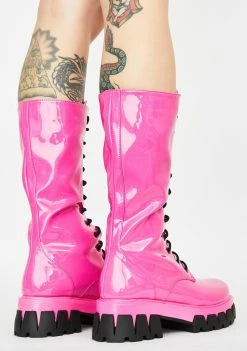 Koi Footwear Pink Trinity Patent Calf High Boots Boots & Booties