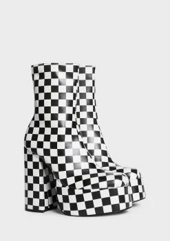 Koi Footwear Pistol Checkered Platform Boots