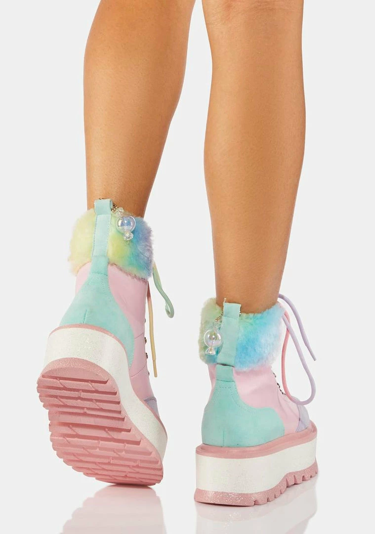 Cheap 😍 Koi Footwear 🍬 Candy Tears Glitter Platform 🥾 Boots Platforms ❤️ 6 Koi Footwear Candy Tears Glitter Platform Boots Platforms