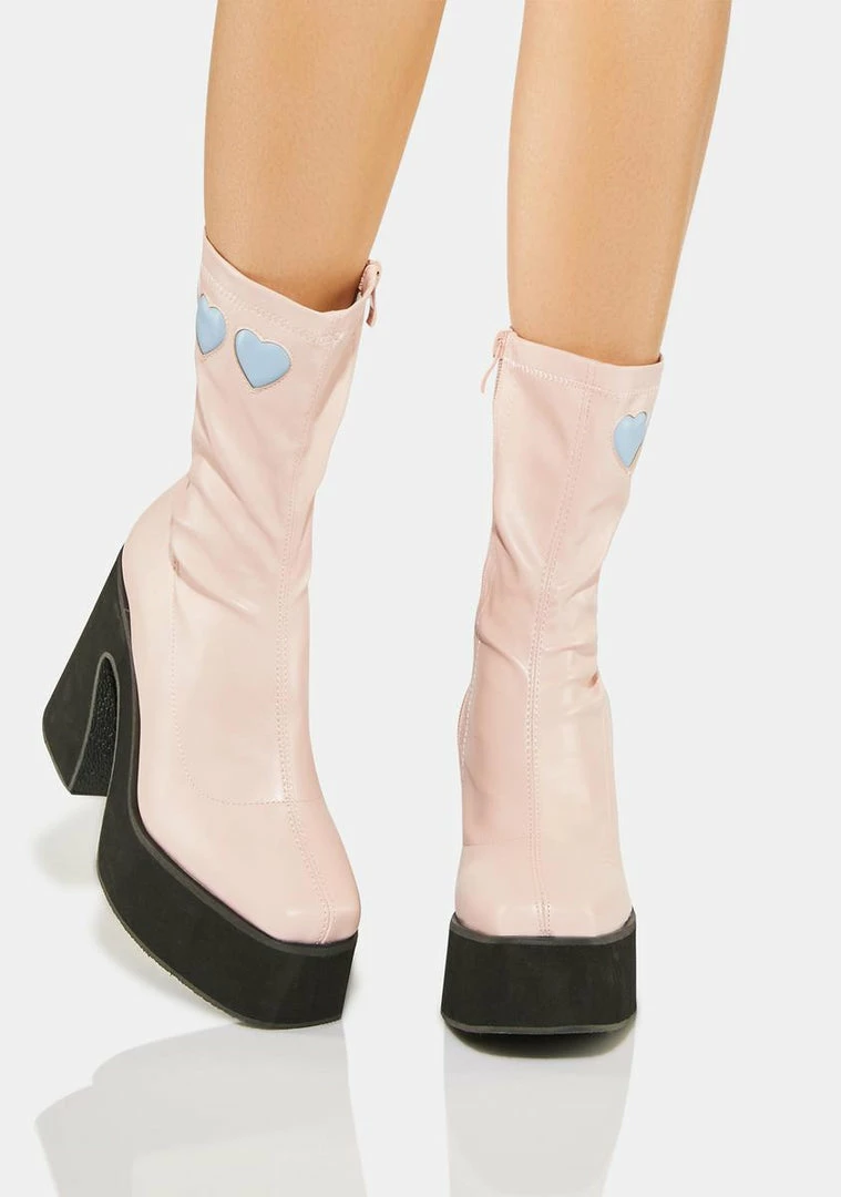 Best Sale ❤️ Koi Footwear 🥾 Boots & Booties Dolly Cloud Sweetheart Heeled Platform 🥾 Boots 🎁 7 Koi Footwear Boots & Booties Dolly Cloud Sweetheart Heeled Platform Boots