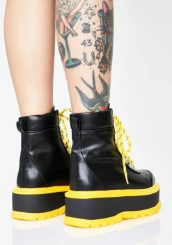 Koi Footwear Caution Hydra Matrix Platform Boots Platforms