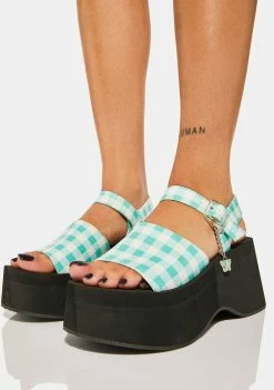 Koi Footwear Flying Whispers Plaid Platform Sandals
