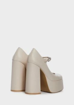 Cheapest ๐ Koi Footwear Cream Sweet Attitude Platform ๐ Heels ๐ 10 Koi Footwear Cream Sweet Attitude Platform Heels