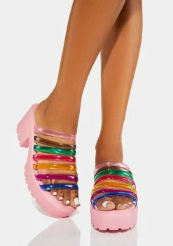Koi Footwear Strappy Rainbow Platform Sandals Platforms
