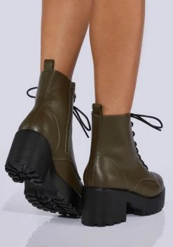 Koi Footwear Boots & Booties Green Gin Platform Boots
