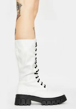 Koi Footwear White Trinity Patent Calf High Boots