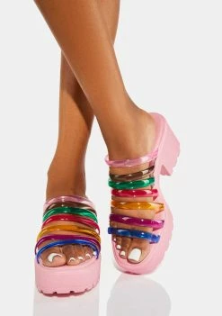 Koi Footwear Strappy Rainbow Platform Sandals Platforms