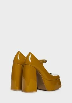 Koi Footwear Honey Mustard Sweet Attitude Platform Heels
