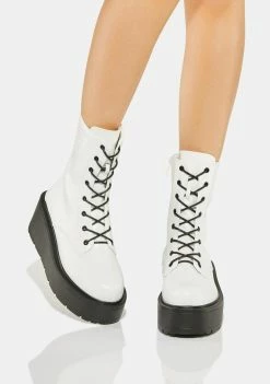 Best deal โญ Koi Footwear ๐ฅพ Boots & Booties White Talos Platform Combat ๐ฅพ Boots ๐ 9 Koi Footwear Boots & Booties White Talos Platform Combat Boots