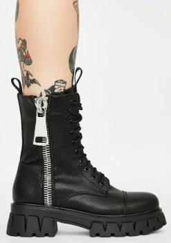 Koi Footwear Atrunis Mega Zipper Combat Boots
