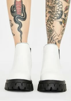 Coupon ๐ฅฐ Koi Footwear White Raptor Chelsea ๐ฅพ Boots Platforms โ๏ธ 8 Koi Footwear White Raptor Chelsea Boots Platforms