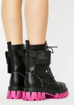 Koi Footwear Purple Banshee Combat Boots