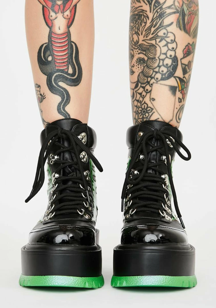 Promo π Koi Footwear Green Helios Flame Combat π₯Ύ Boots π 5 Koi Footwear Green Helios Flame Combat Boots