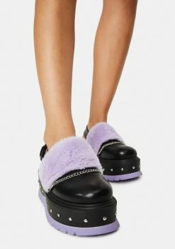 Koi Footwear Purple Chibi Faux Fur Sandals