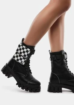 Koi Footwear Fuelled Up Banshee Combat Boots